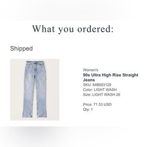 Abercrombie 90s ultra high rise straight jeans